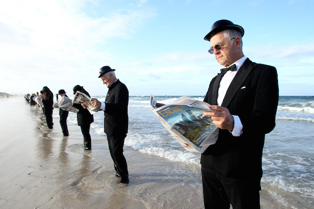 Human Sculpture Created At Henley Beach