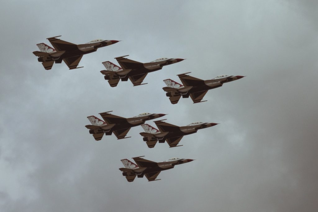 Photo of fighter jets flying in formation