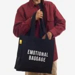 Emotional Baggage Black Tote Bag