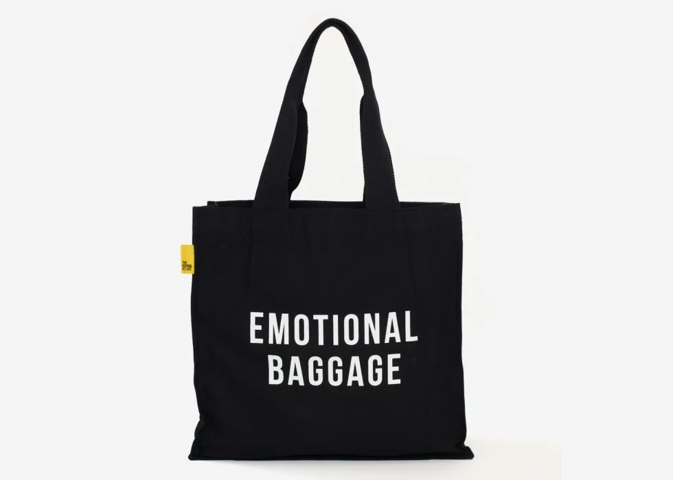 Emotional Baggage Black Tote Bag